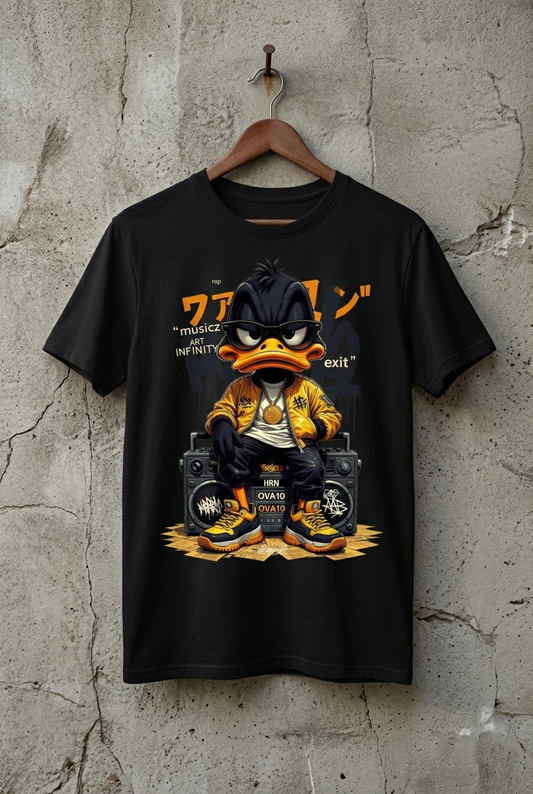 "Infinity Duck" Mid Oversized Drop-Shoulder Tee