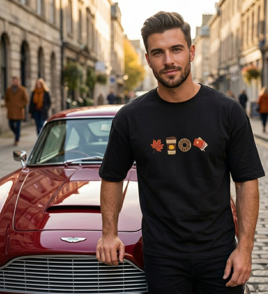 Autumn Vibes Oversized Drop Shoulder Tee