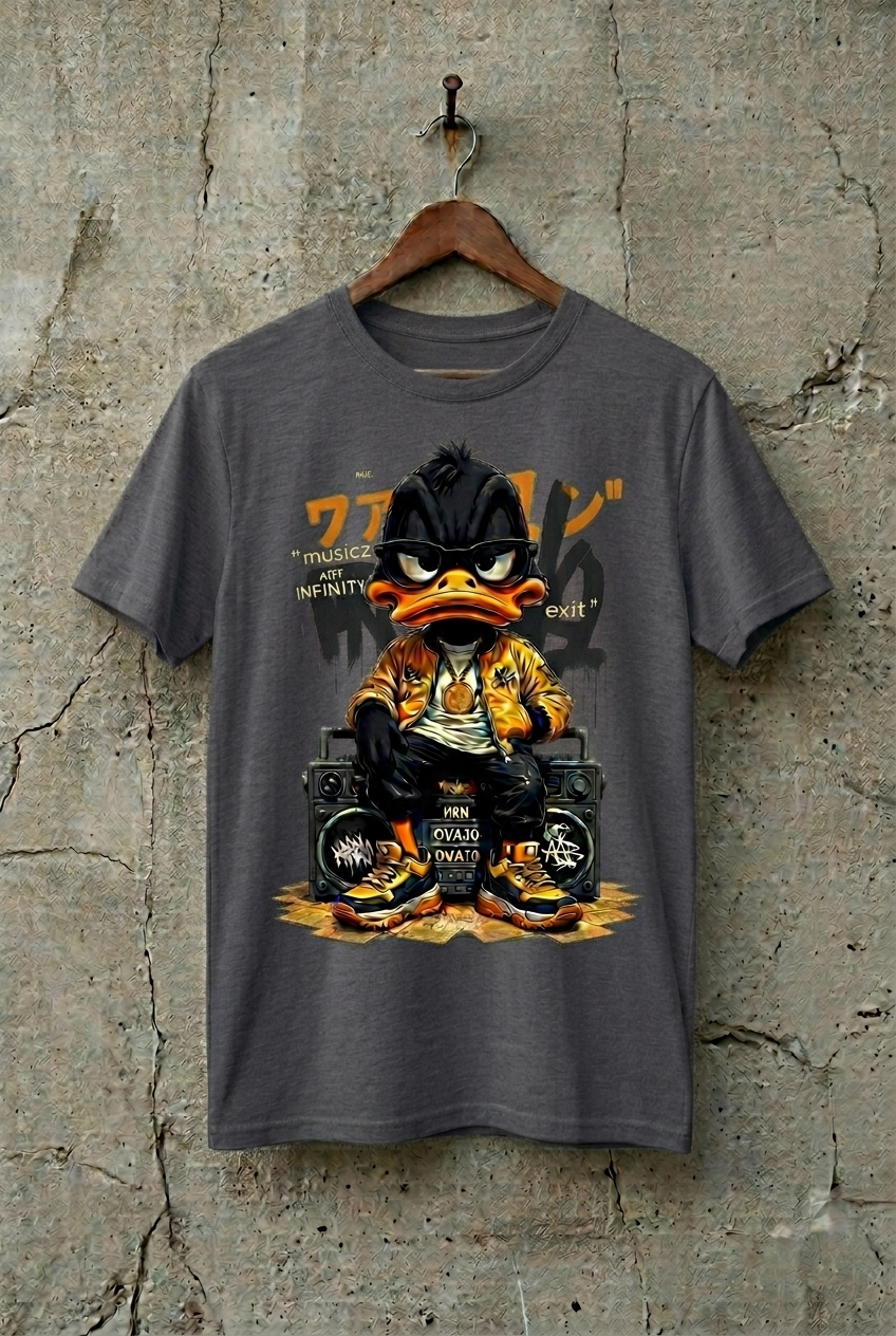 "Infinity Duck" Mid Oversized Drop-Shoulder Tee
