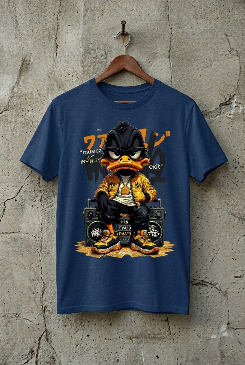"Infinity Duck" Mid Oversized Drop-Shoulder Tee