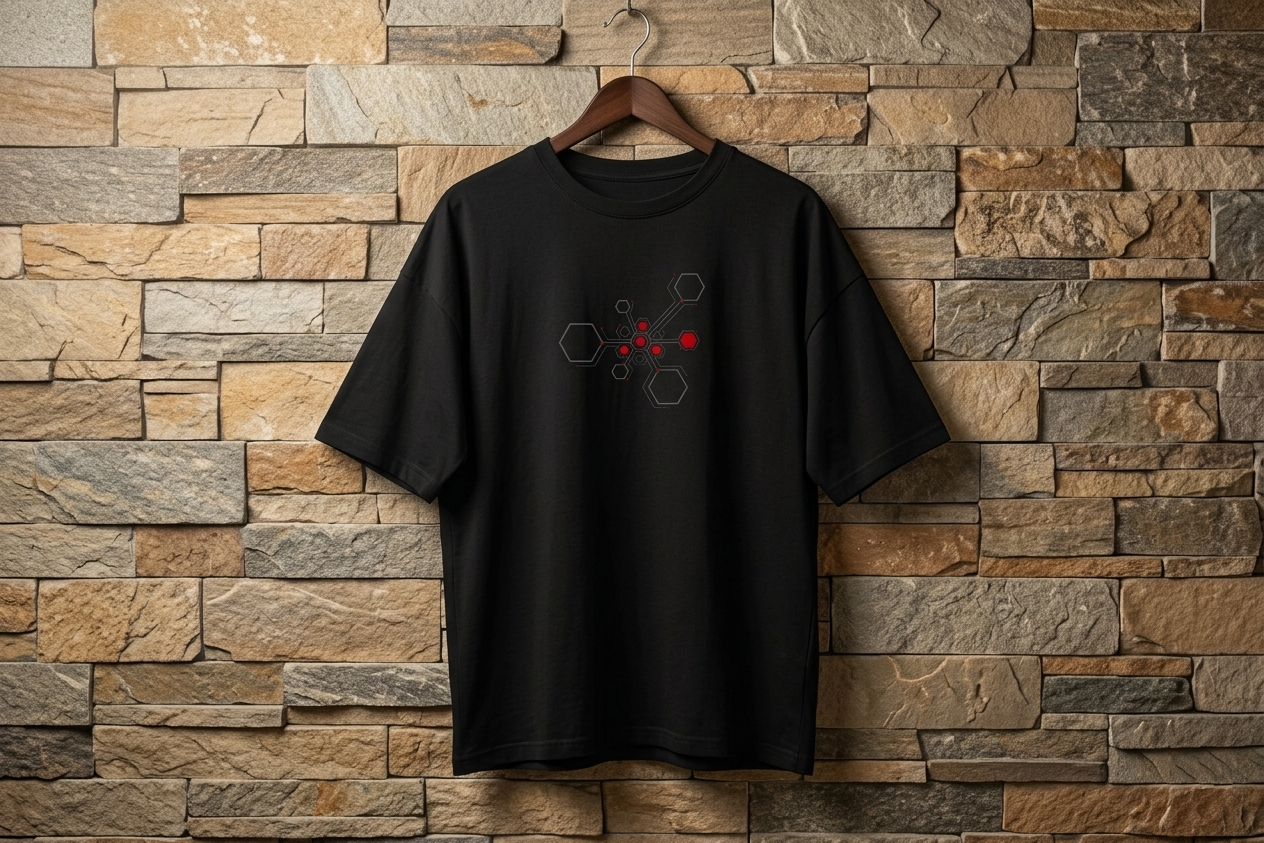 Hexnode Circuit Mid Oversize Dropshoulder Unisex Tee