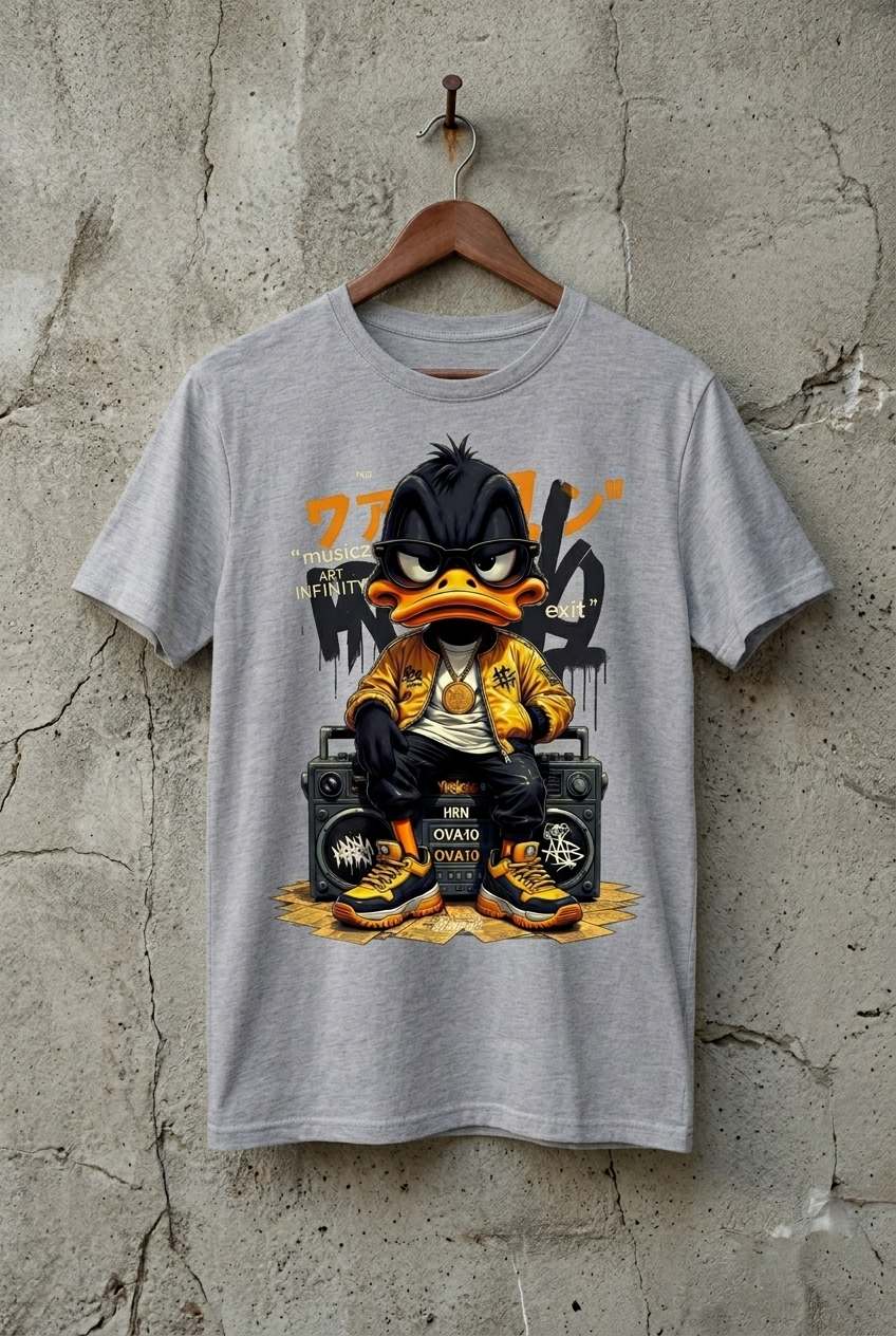 "Infinity Duck" Mid Oversized Drop-Shoulder Tee