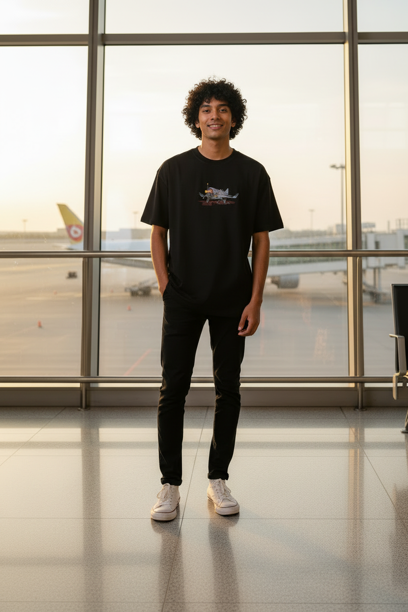 The "Iron Wing" Mid Oversize Drop-Shoulder Tee