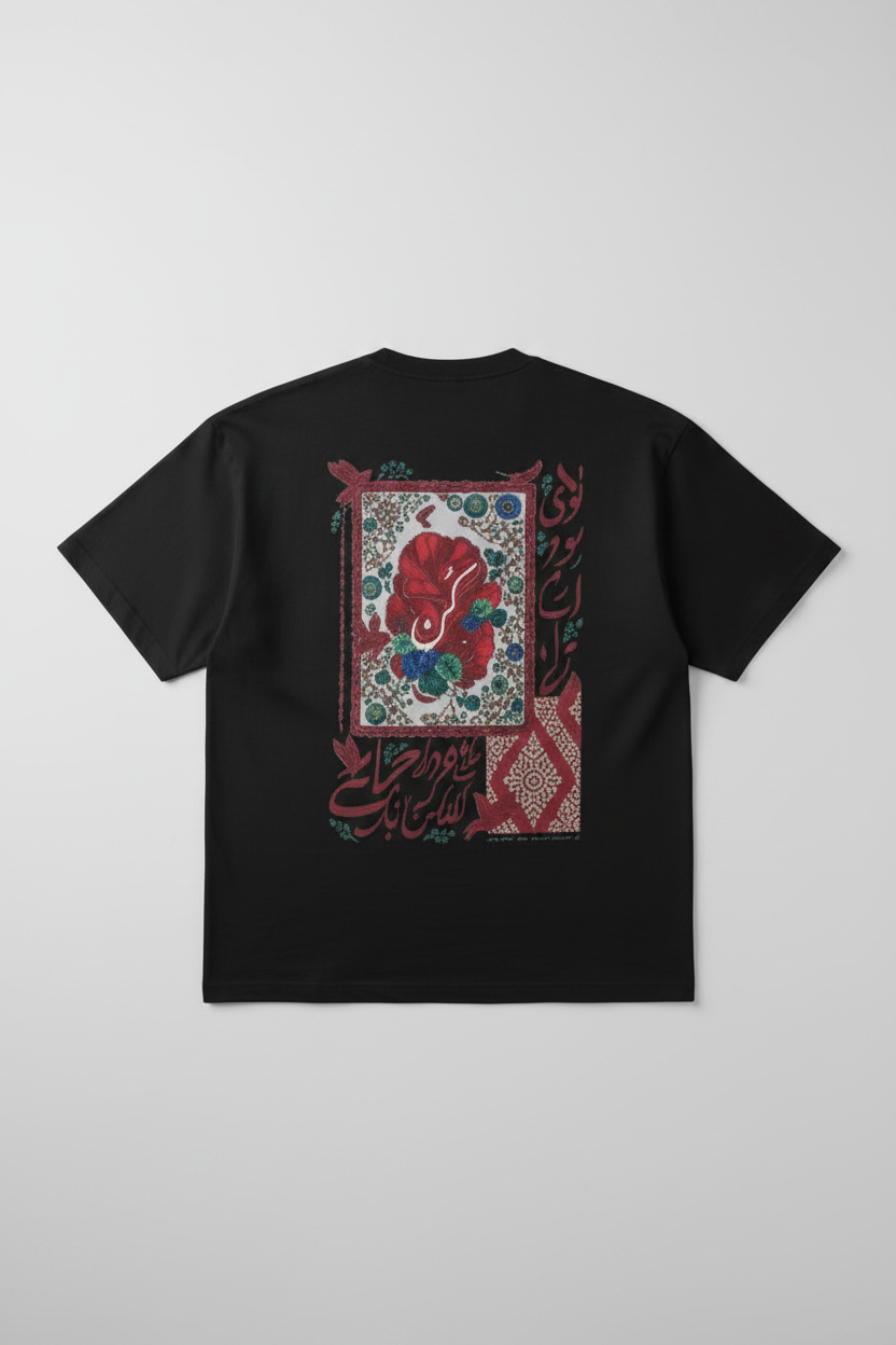 Black tee back mockup