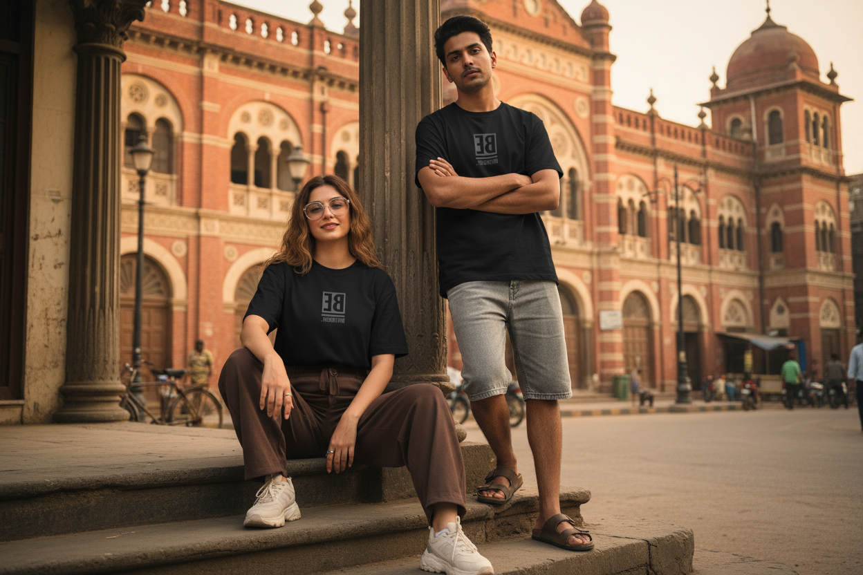 Black Tee – Centered Print