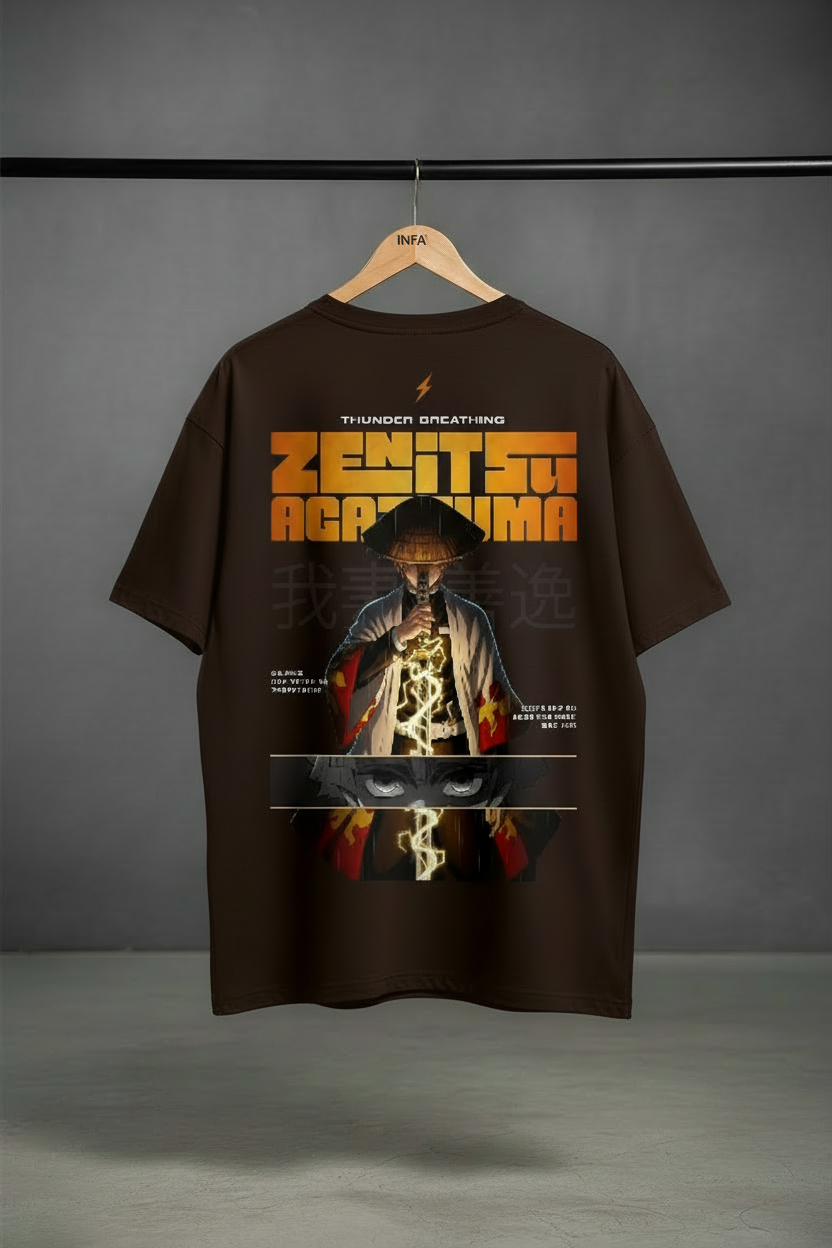 Zenitsu Agatsuma Graphic Tee | Mid-Oversized Drop-Shoulder T-Shirt