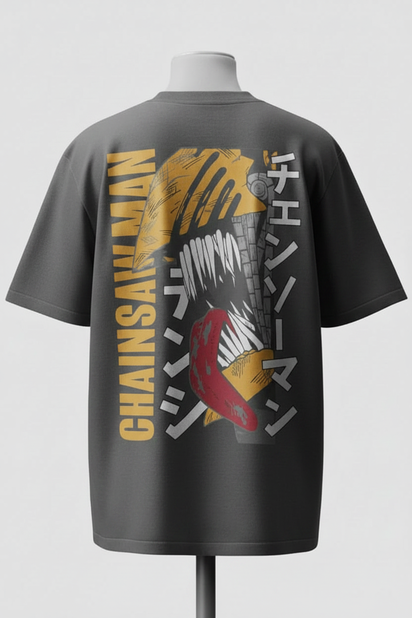 Charcoal Grey Chainsaw Man Tee