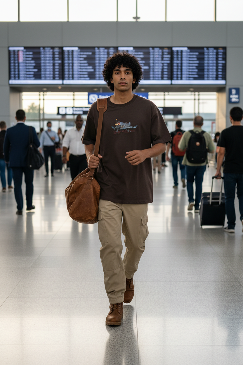 The "Iron Wing" Mid Oversize Drop-Shoulder Tee