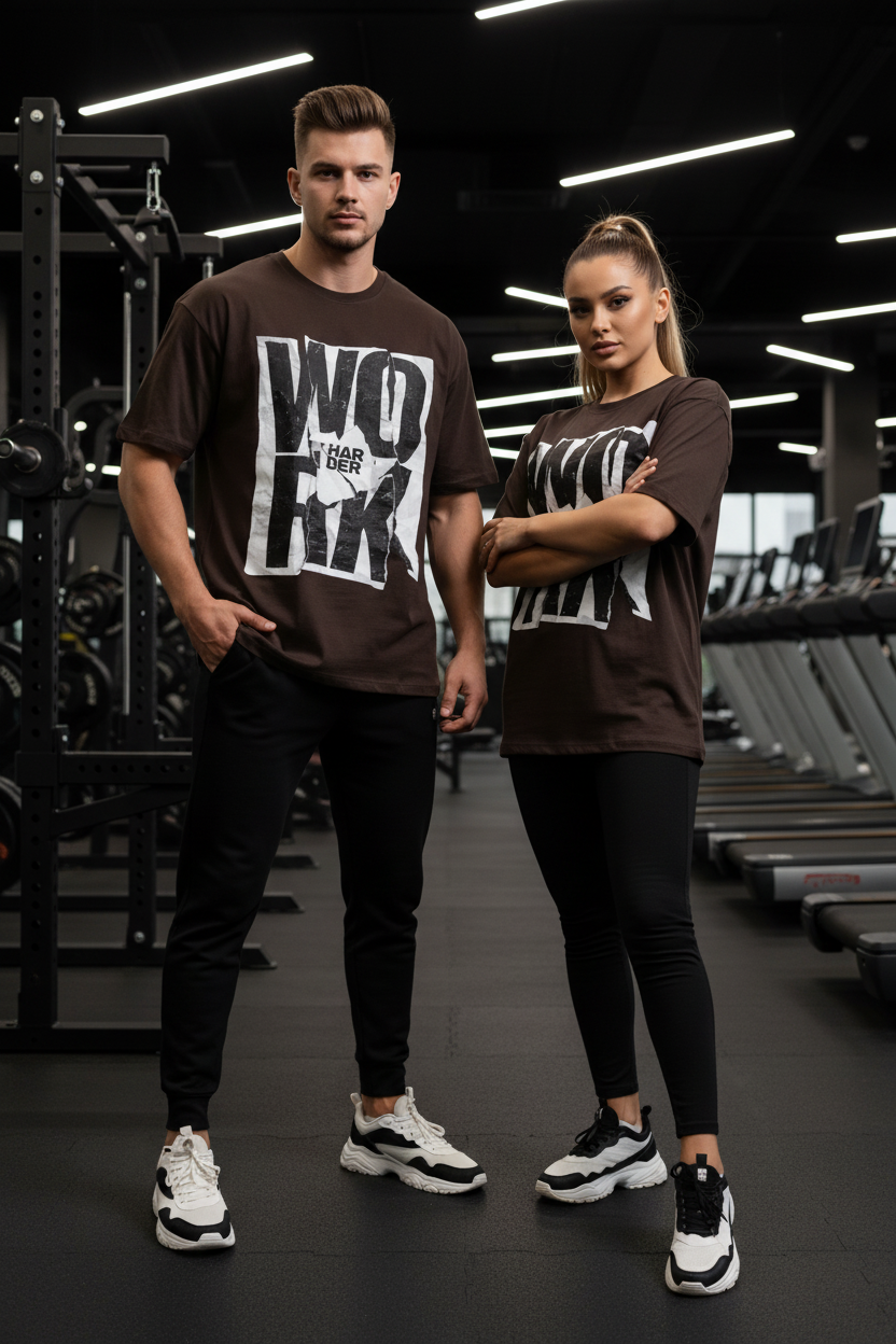 Dark Coffee Brown - Couple Gym Shot