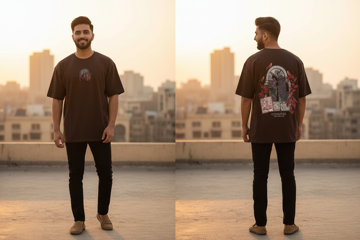 Dark Coffee Brown Front & Back