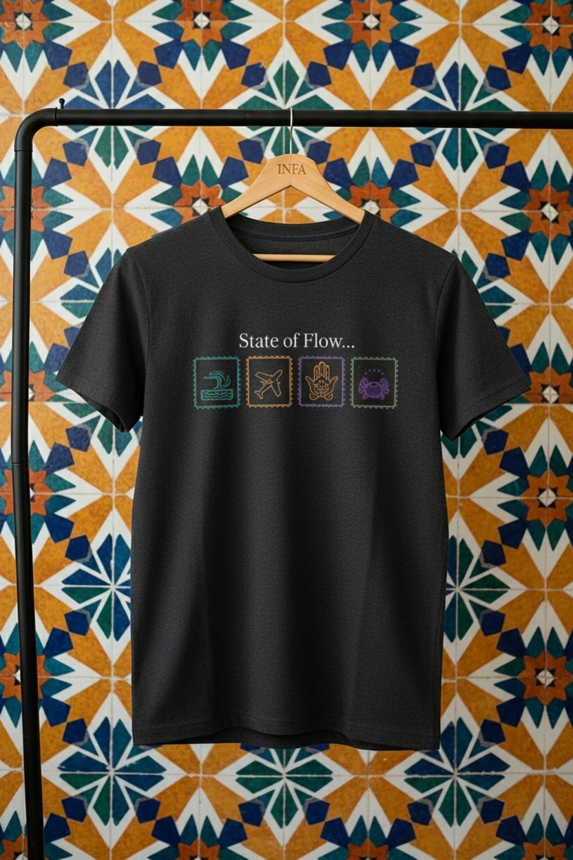 Dark Grey INFA Tee with State of Flow Print