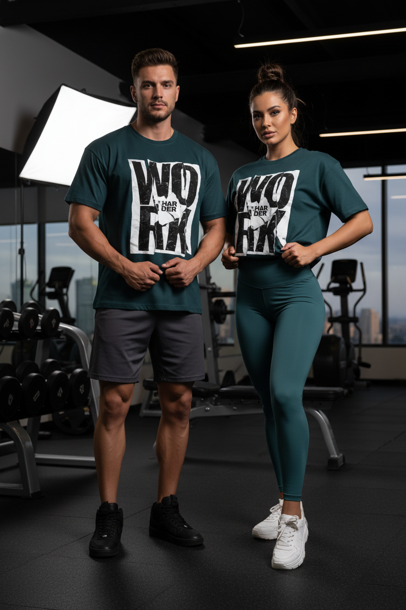 Dark Teal - Couple Gym Shot