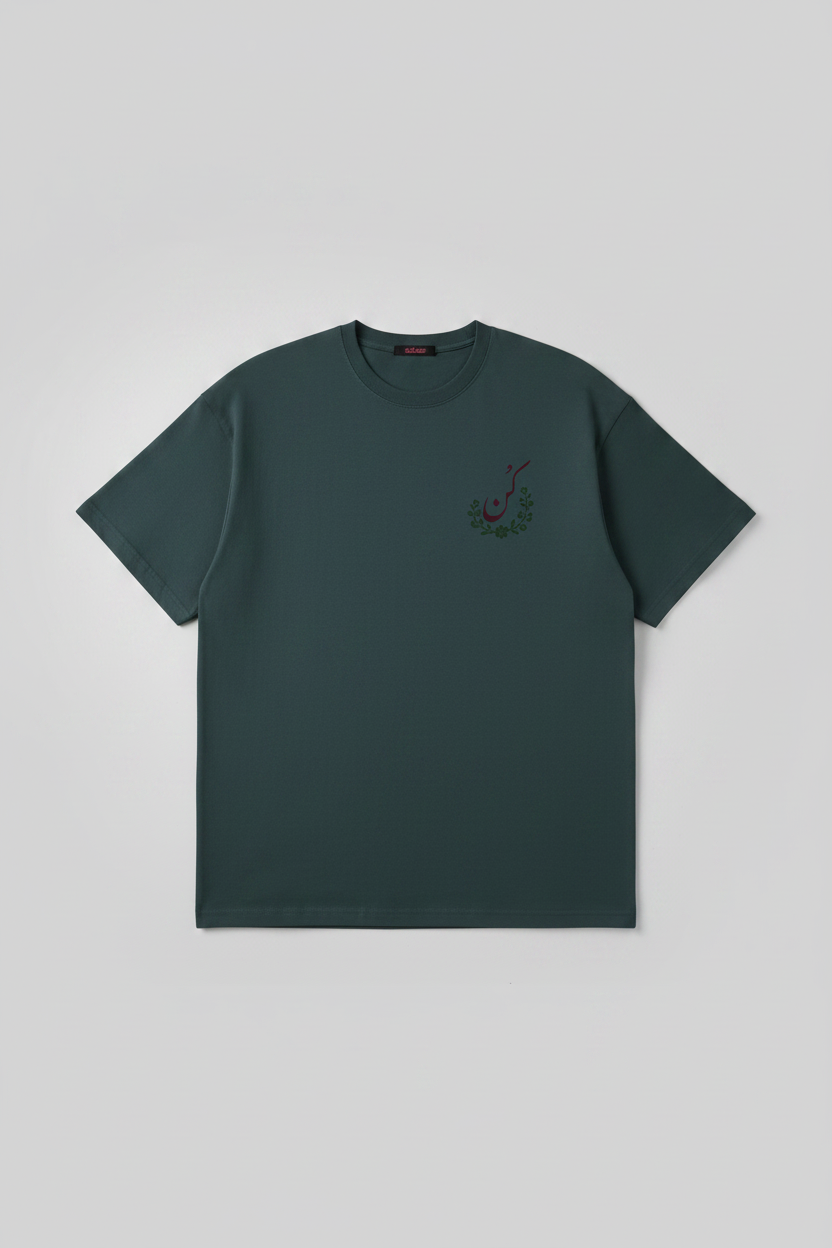 Dark teal tee front mockup