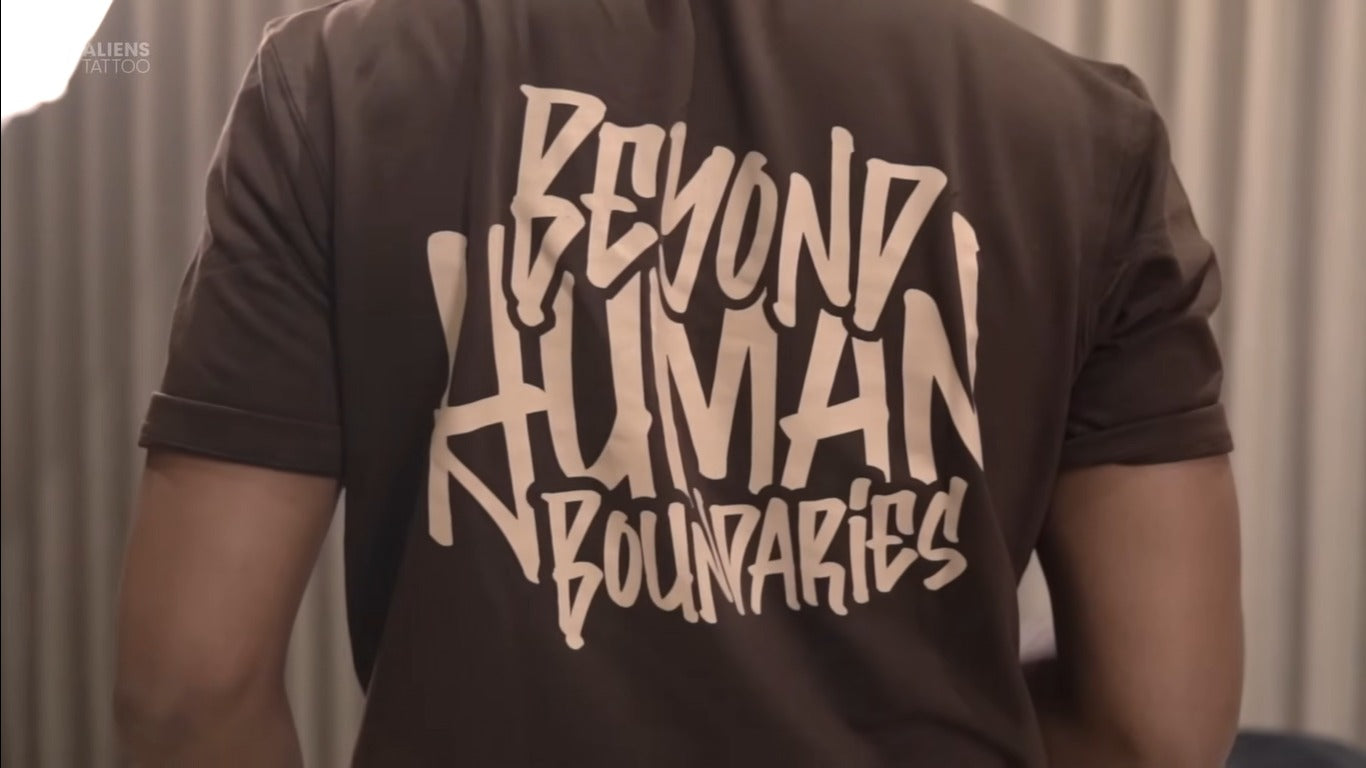Beyond Human Boundaries — Mid Oversized Drop Shoulder Tee