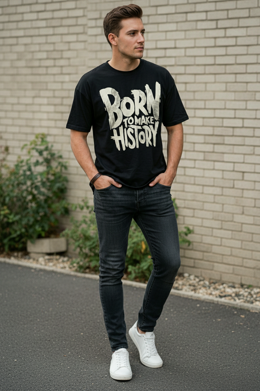 Born To Make History Tee - Black