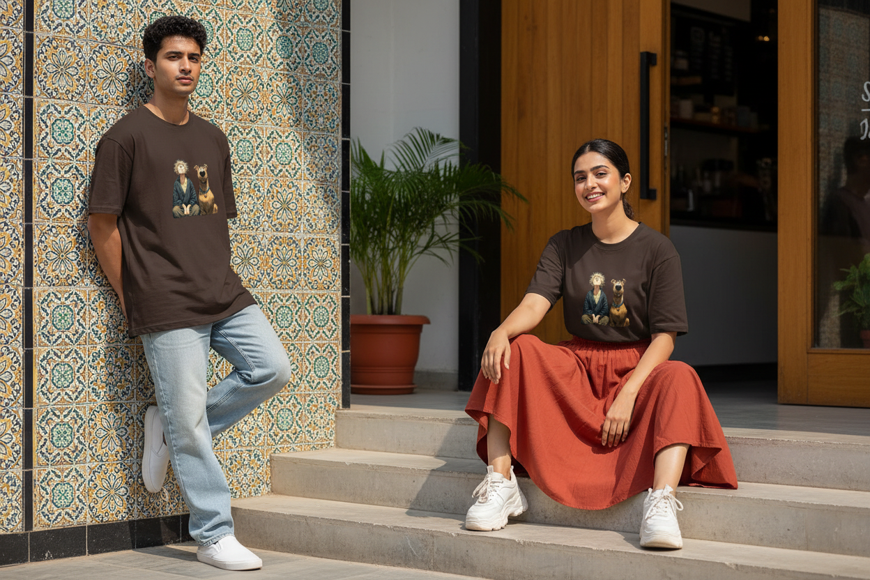 Dark Chocolate Brown Tee - Small Chest Graphic