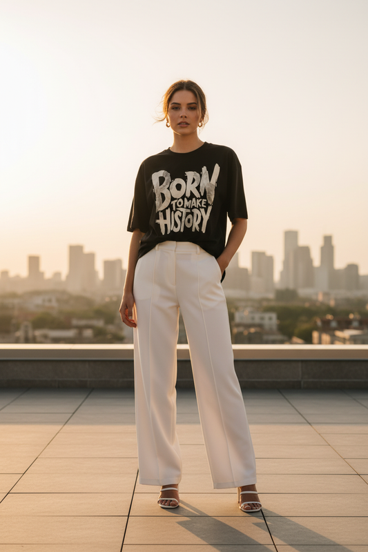Born To Make History Women Tee - Black
