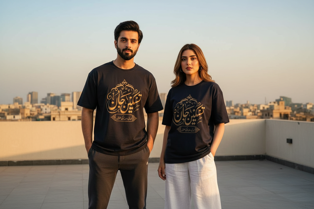 Nasheen Jaan Tee - Black - Lahore Rooftop