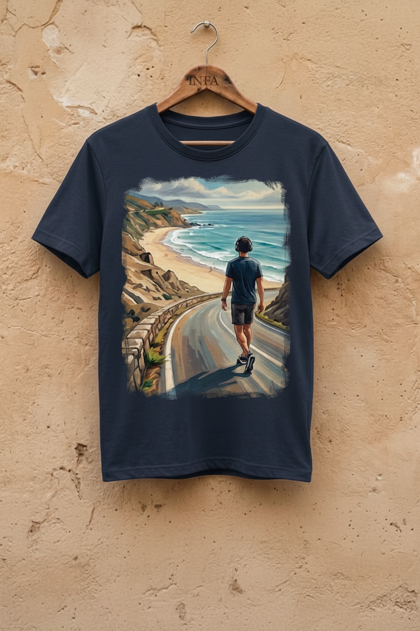 Urban Nomad Drop Shoulder Tee - Navy Blue