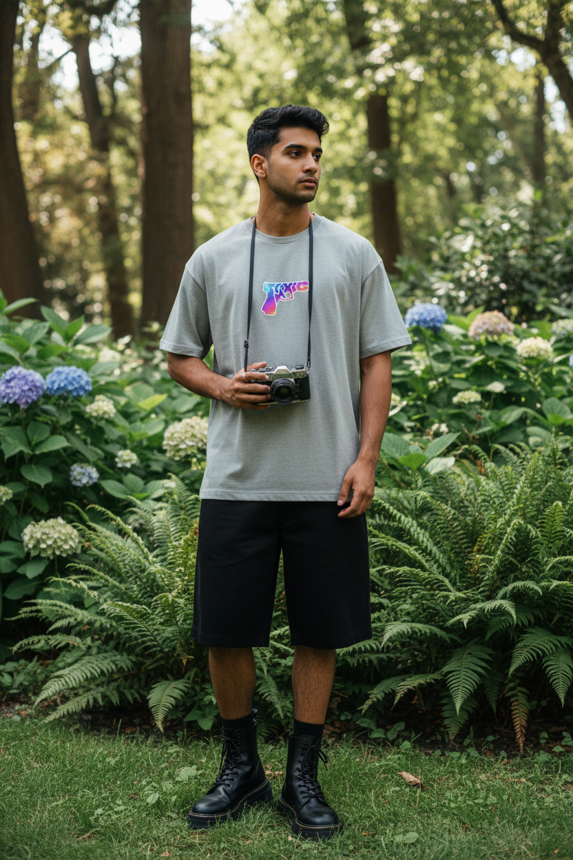 TOXIC Tee - Light Grey - Model Shot Park