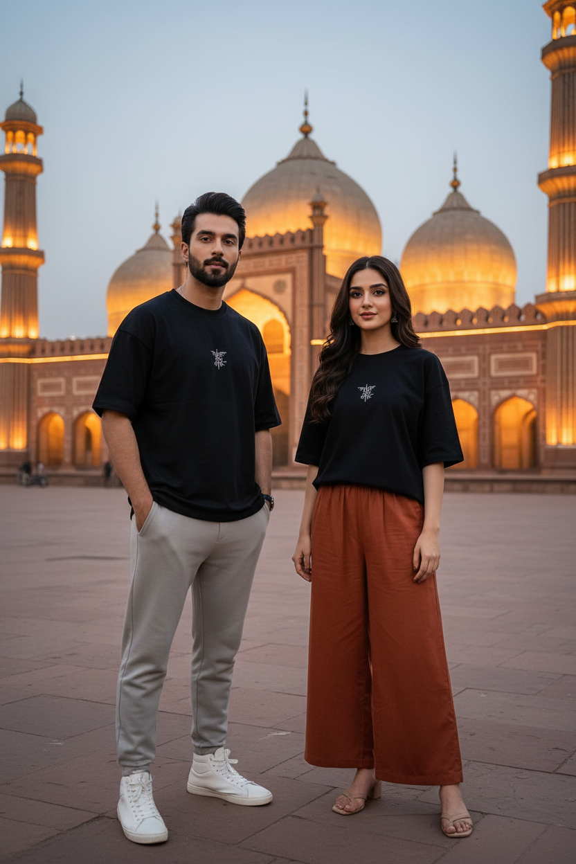 Black Mid Oversized Drop Shoulder Graphic Tee
