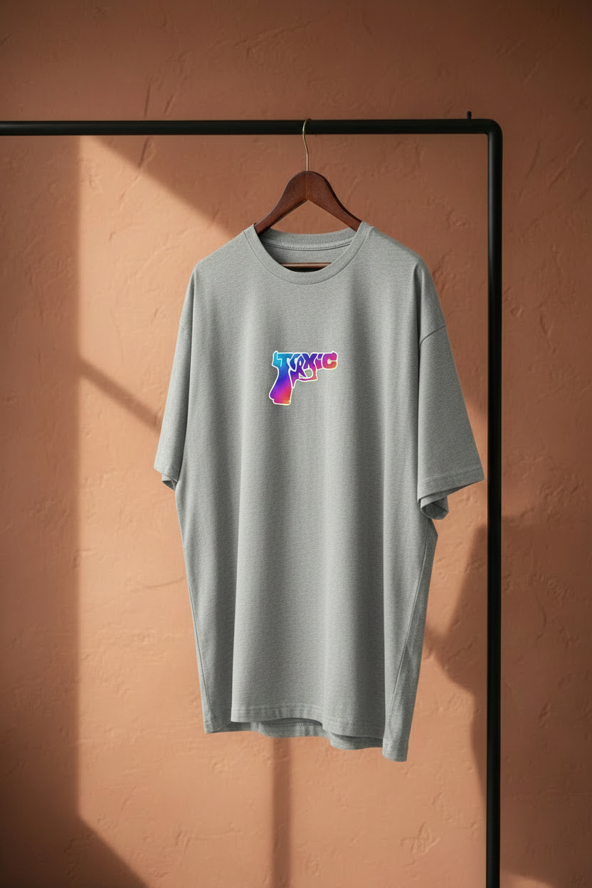 TOXIC Tee - Light Grey - Hanger Shot