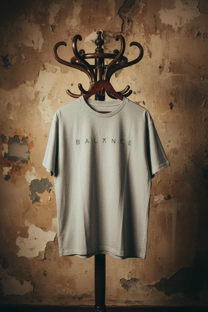 BALANCE mid oversize drop shoulder tee in light grey