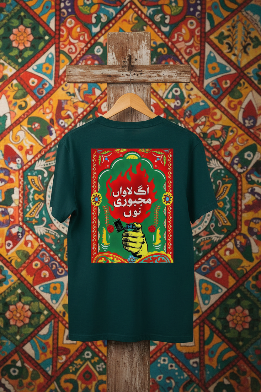 Dark Teal Truck Art Graphic Tee — Back Print