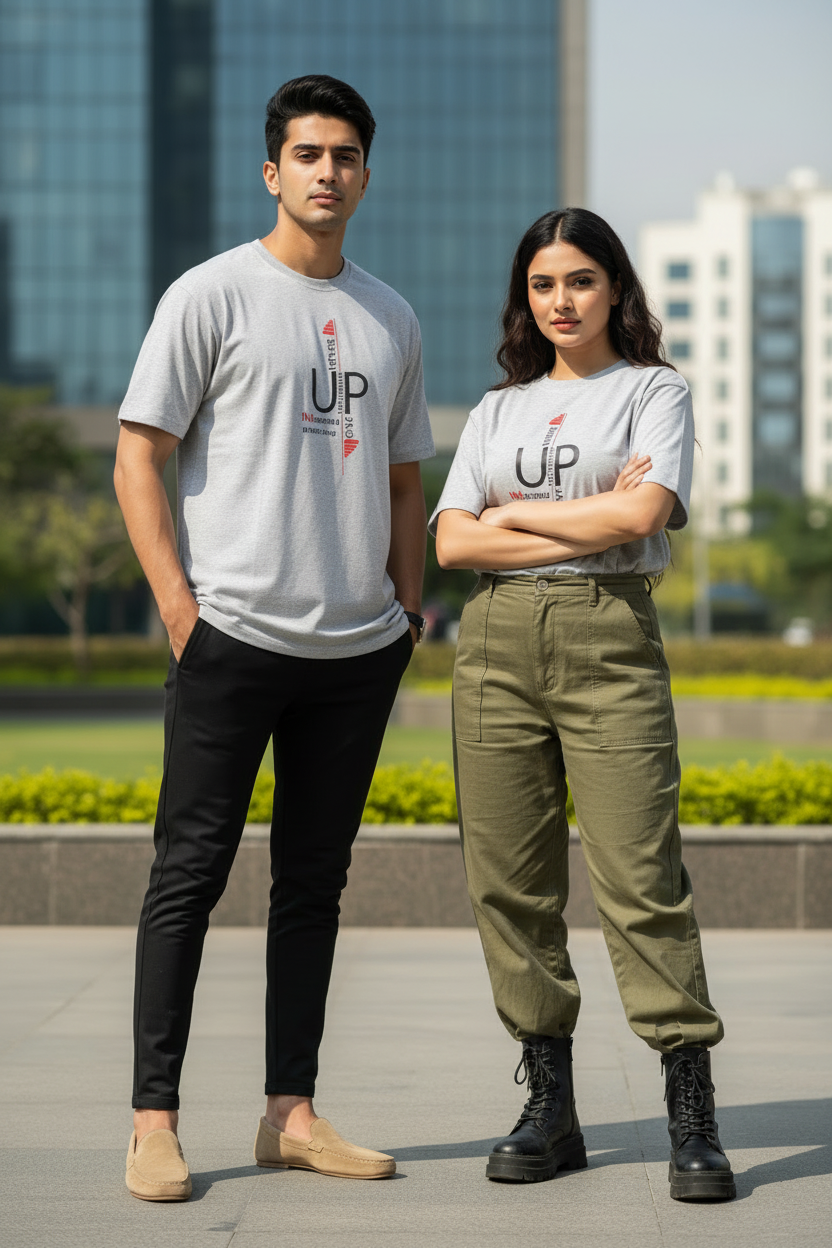 Rise Up Graphic Tee in Light Grey