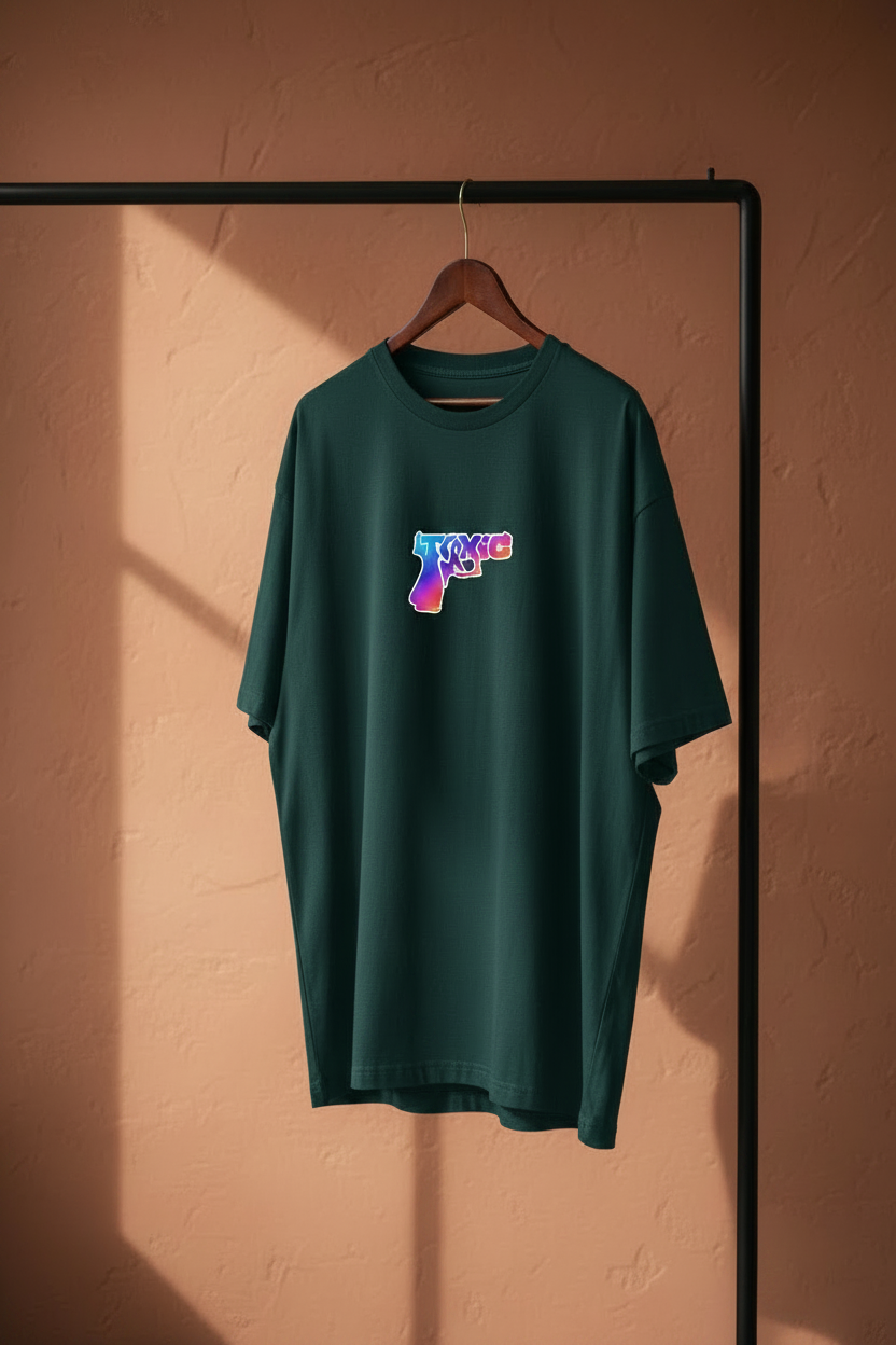 TOXIC Tee - Dark Teal - Hanger Shot