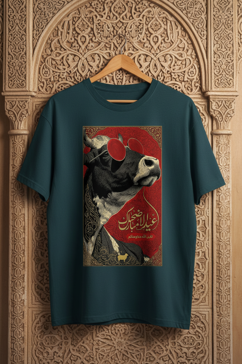 Cow Mandi Tee – Dark Teal