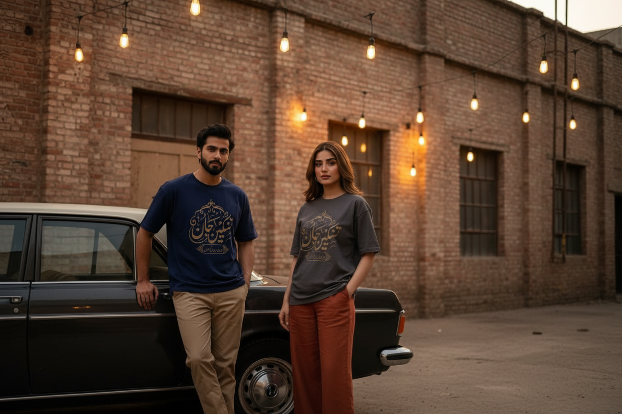 Nasheen Jaan Tee - Medium Charcoal - Industrial Warehouse