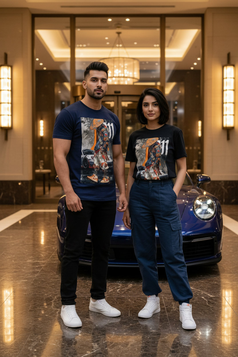 Navy T-Shirt - Luxury Hotel Entrance
