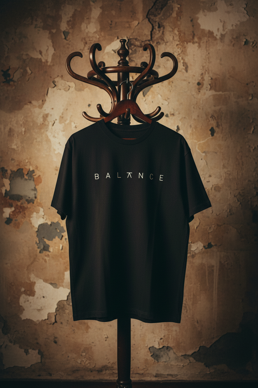 BALANCE mid oversize drop shoulder tee in black