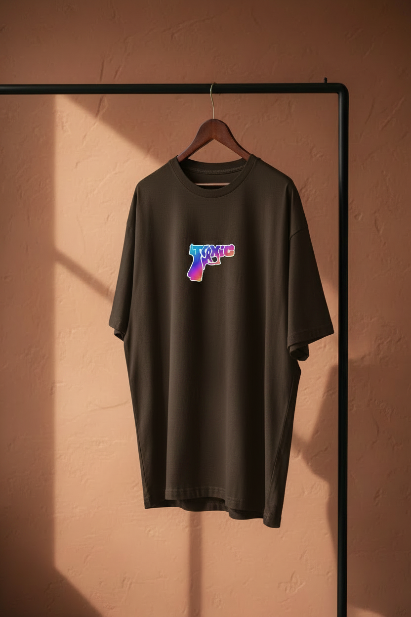 TOXIC Tee - Dark Coffee - Hanger Shot