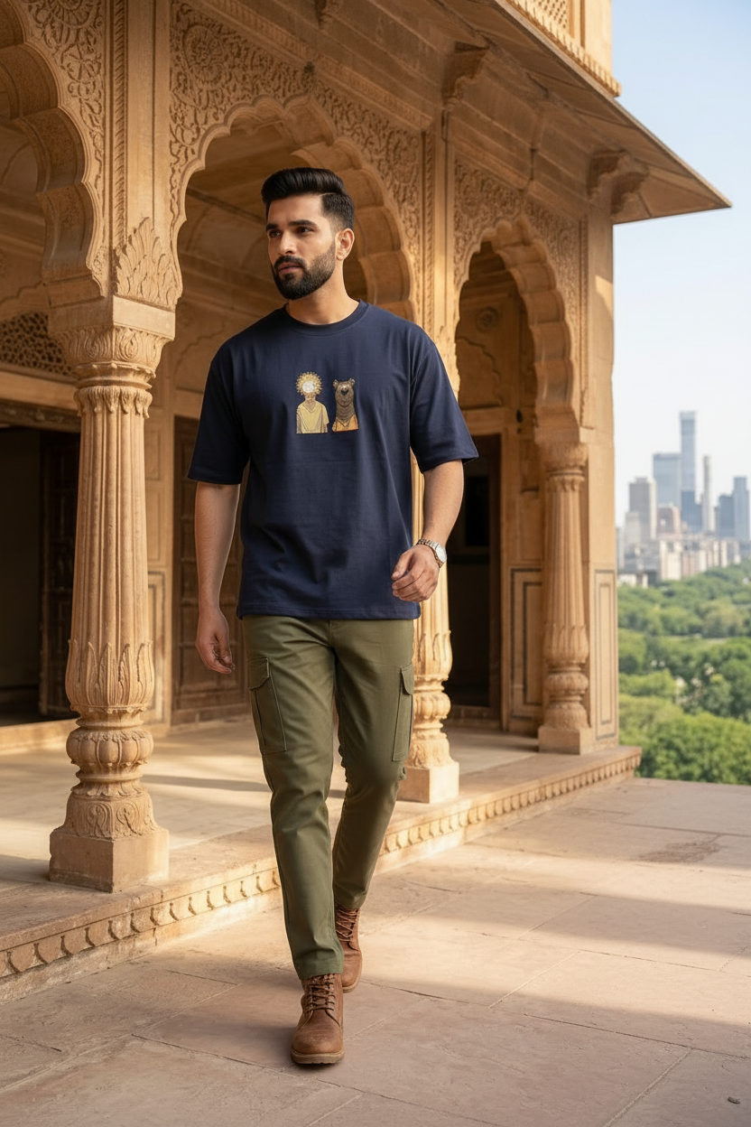 Dark Teal Tee - Male Model