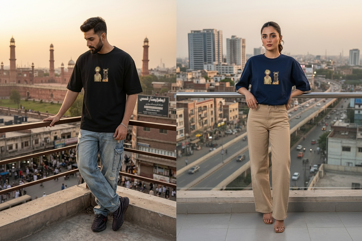 Navy Blue Tee - Both Models v2