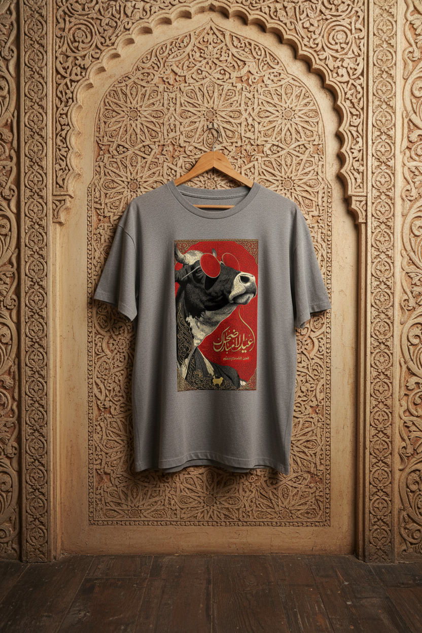 Cow Mandi Tee – Medium Grey