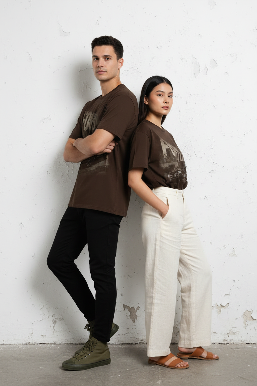 INFA Fortuner Graphic Tee - Dark Coffee Brown Male & Female