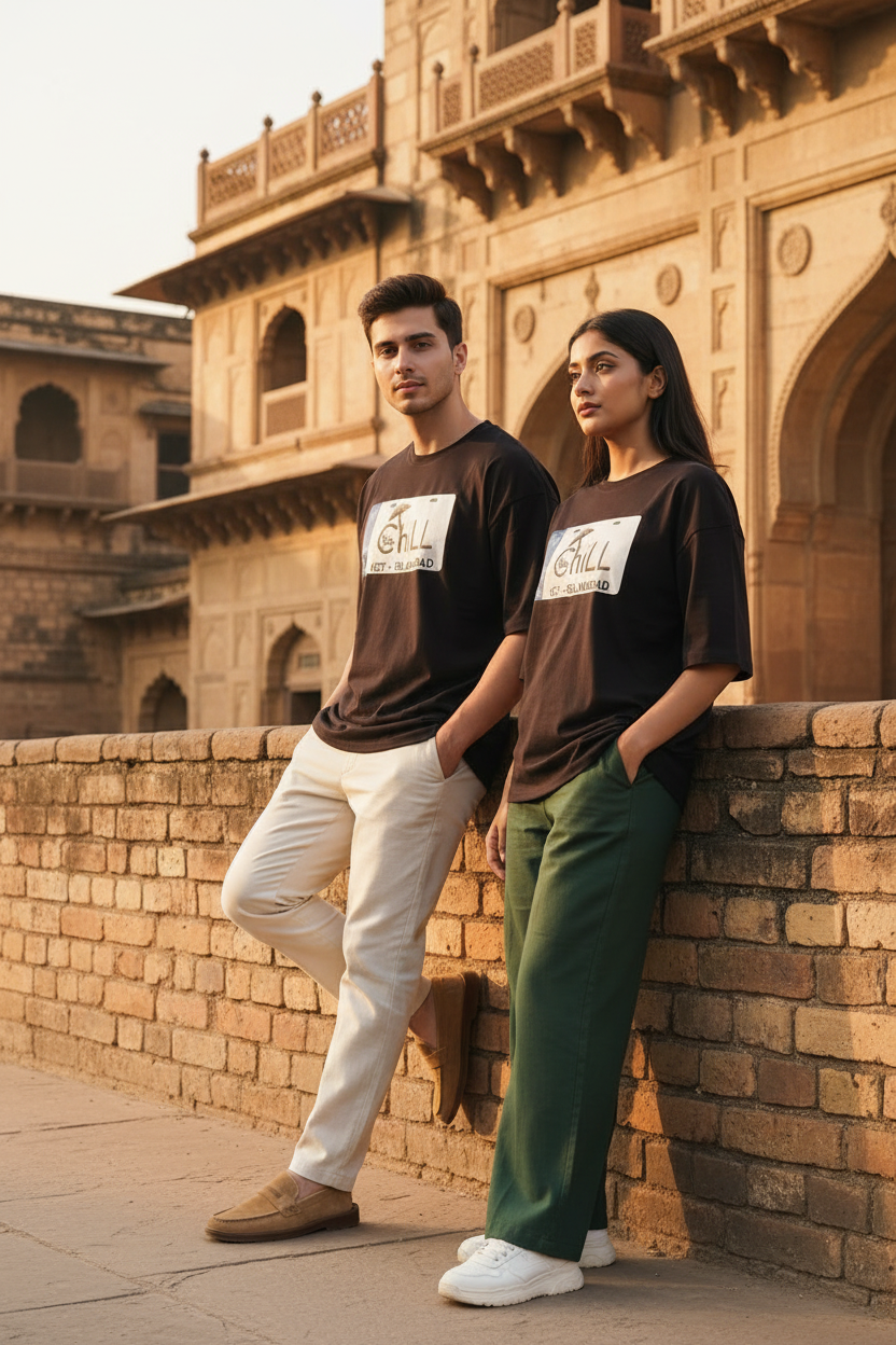 ChiLL Plate Tee Dark Chocolate Brown — Walled City Lahore