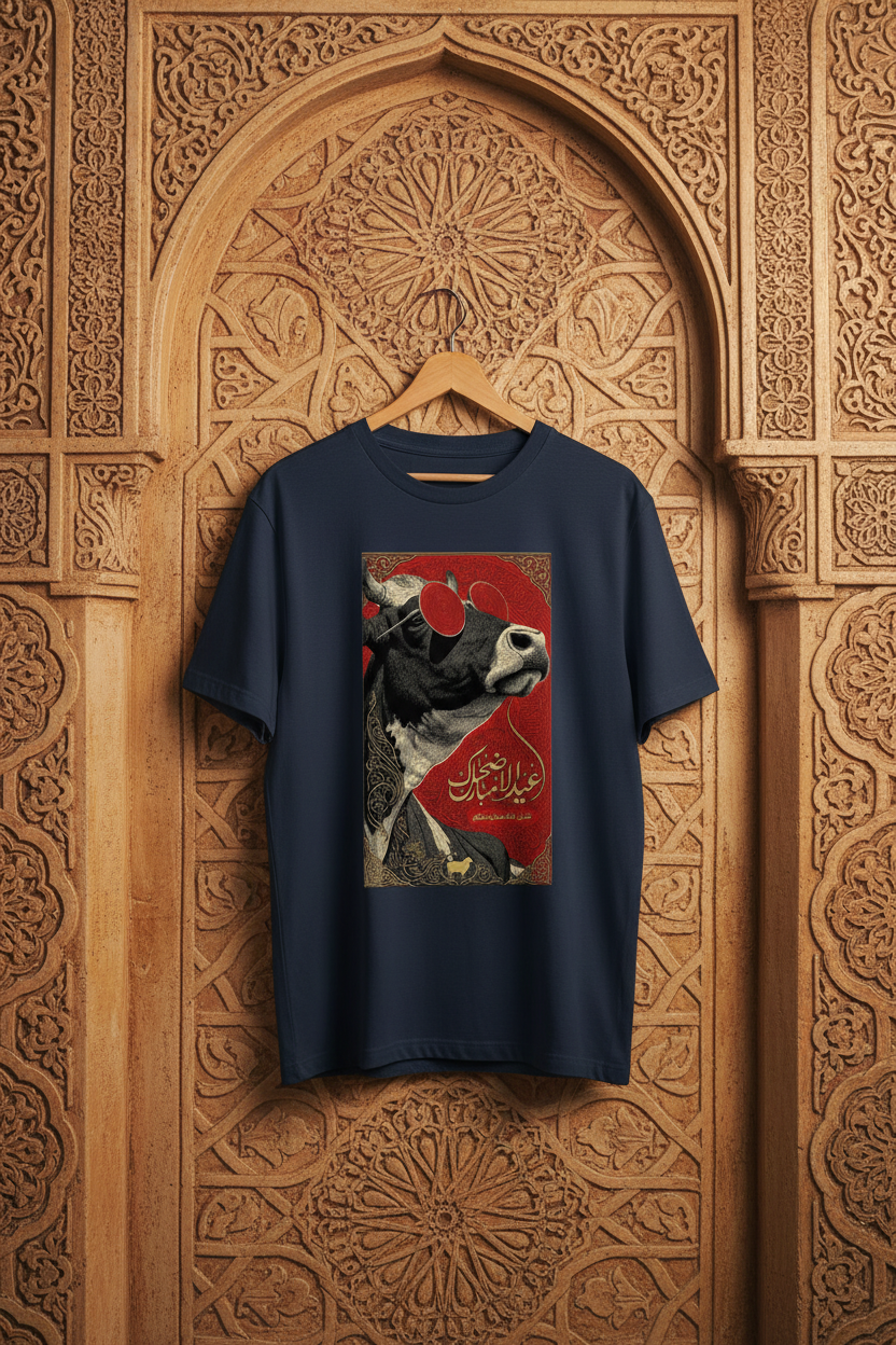Cow Mandi Tee – Navy Blue