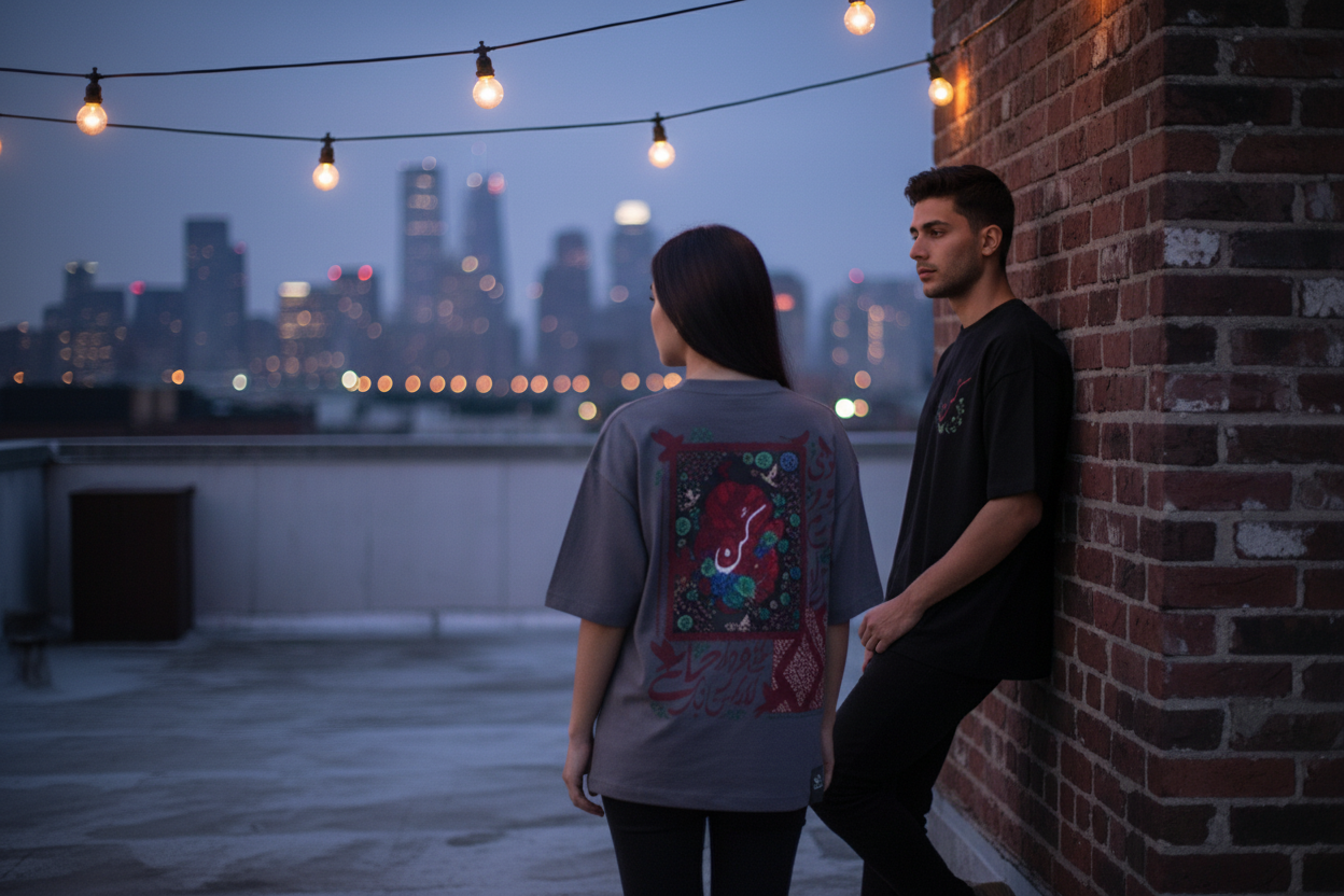 كن Graphic Tee - Medium Dark Grey - Lifestyle
