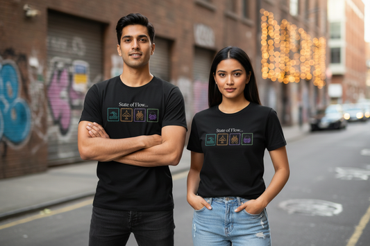 State of Flow Tee - Black - Urban Street Background