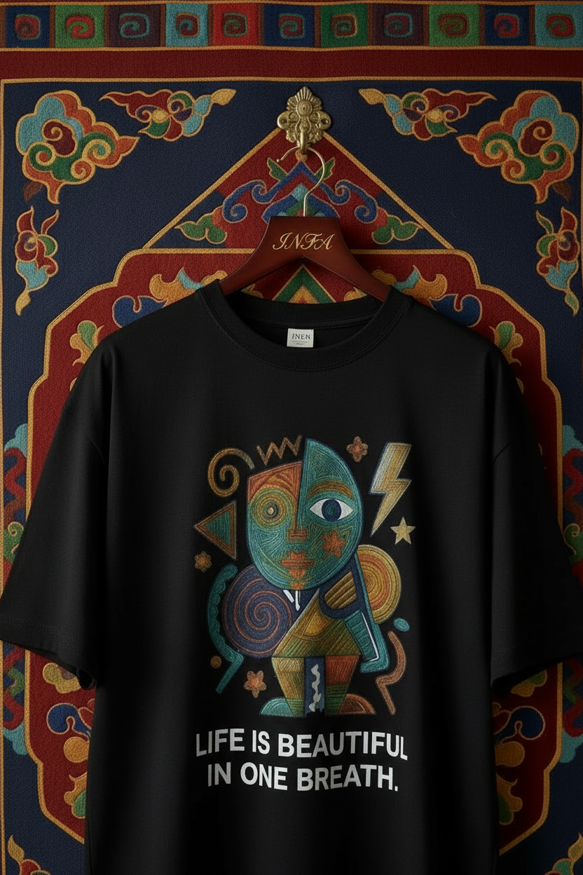 INFA Black Tee Mongolian Wall