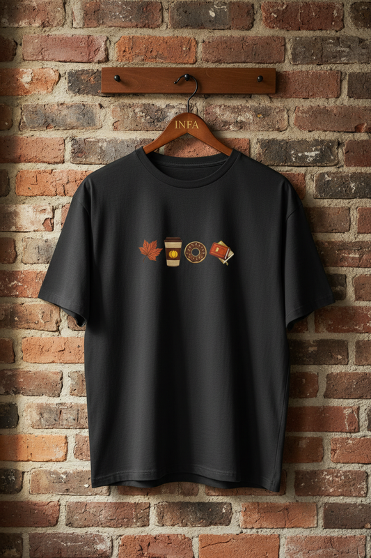 INFA Black Tee on Brick Wall