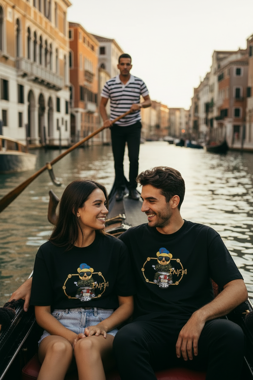 INFA Teddy Rider - Venice Gondola Couple Realistic