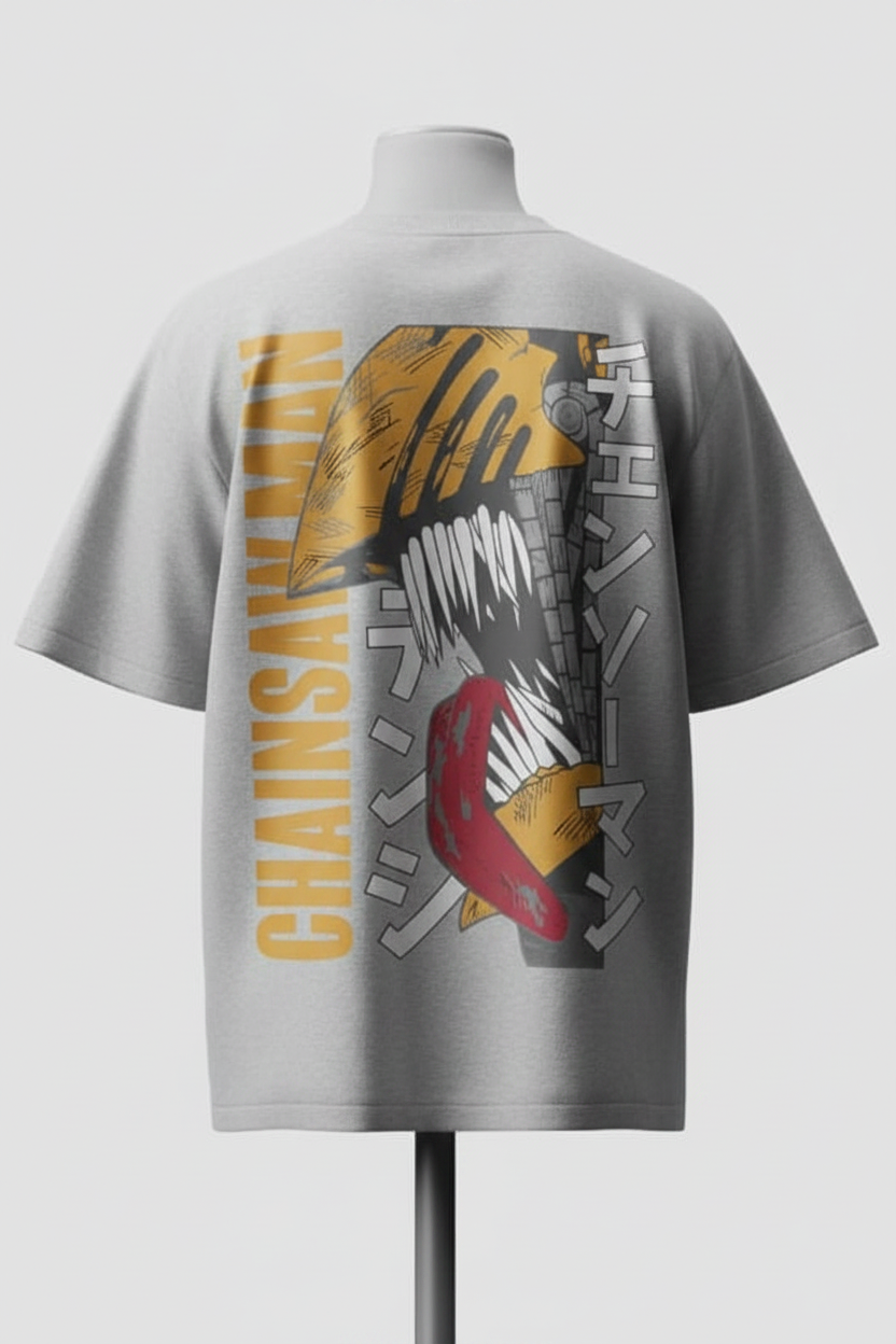 Light Grey Chainsaw Man Tee