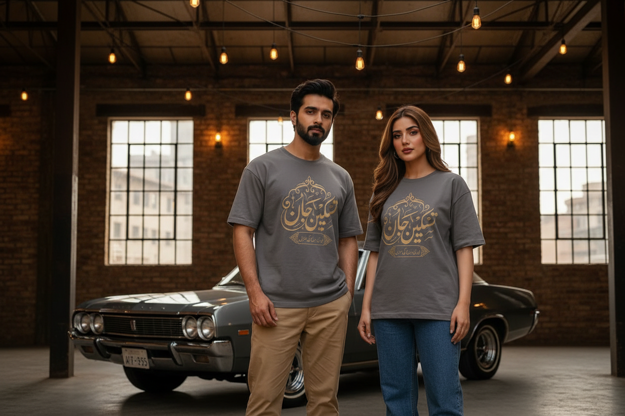 Medium Charcoal Tee - Vintage Car