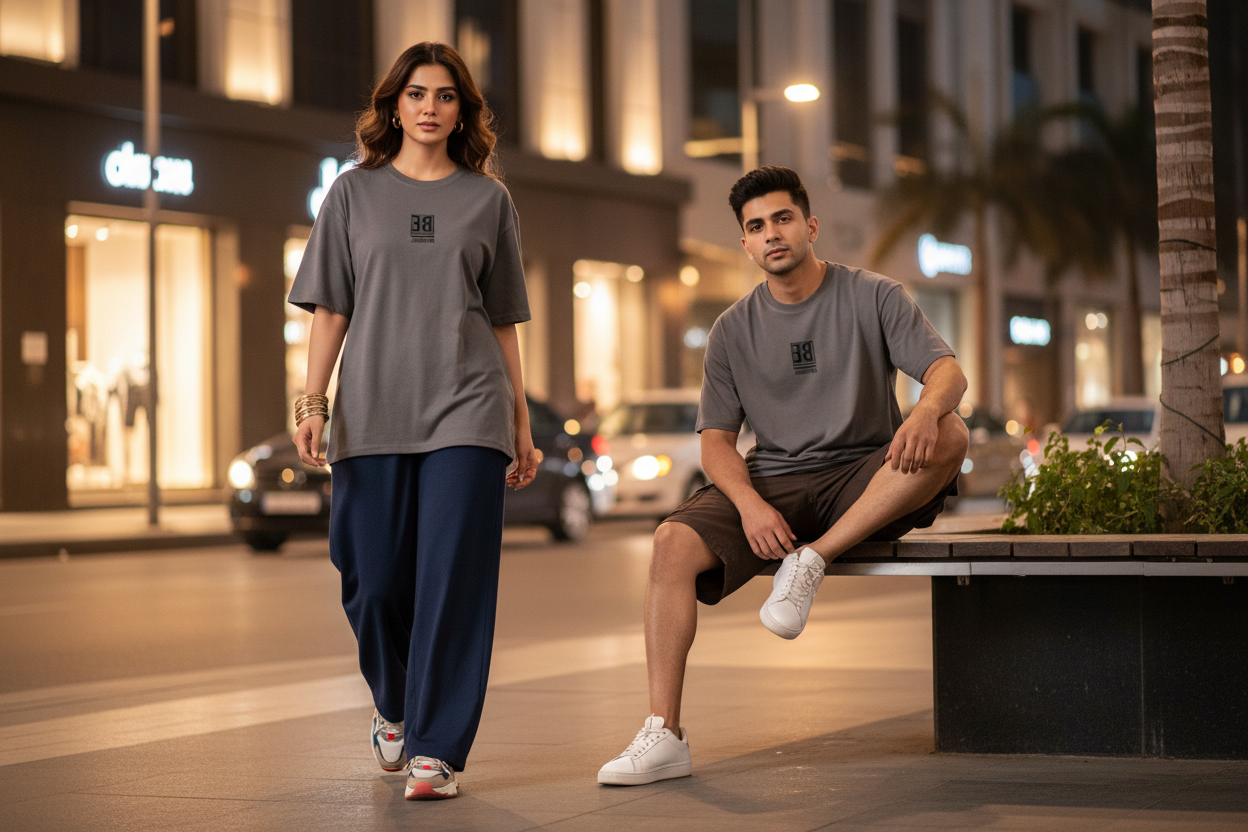 Medium Grey Tee – Tiny Centered Print