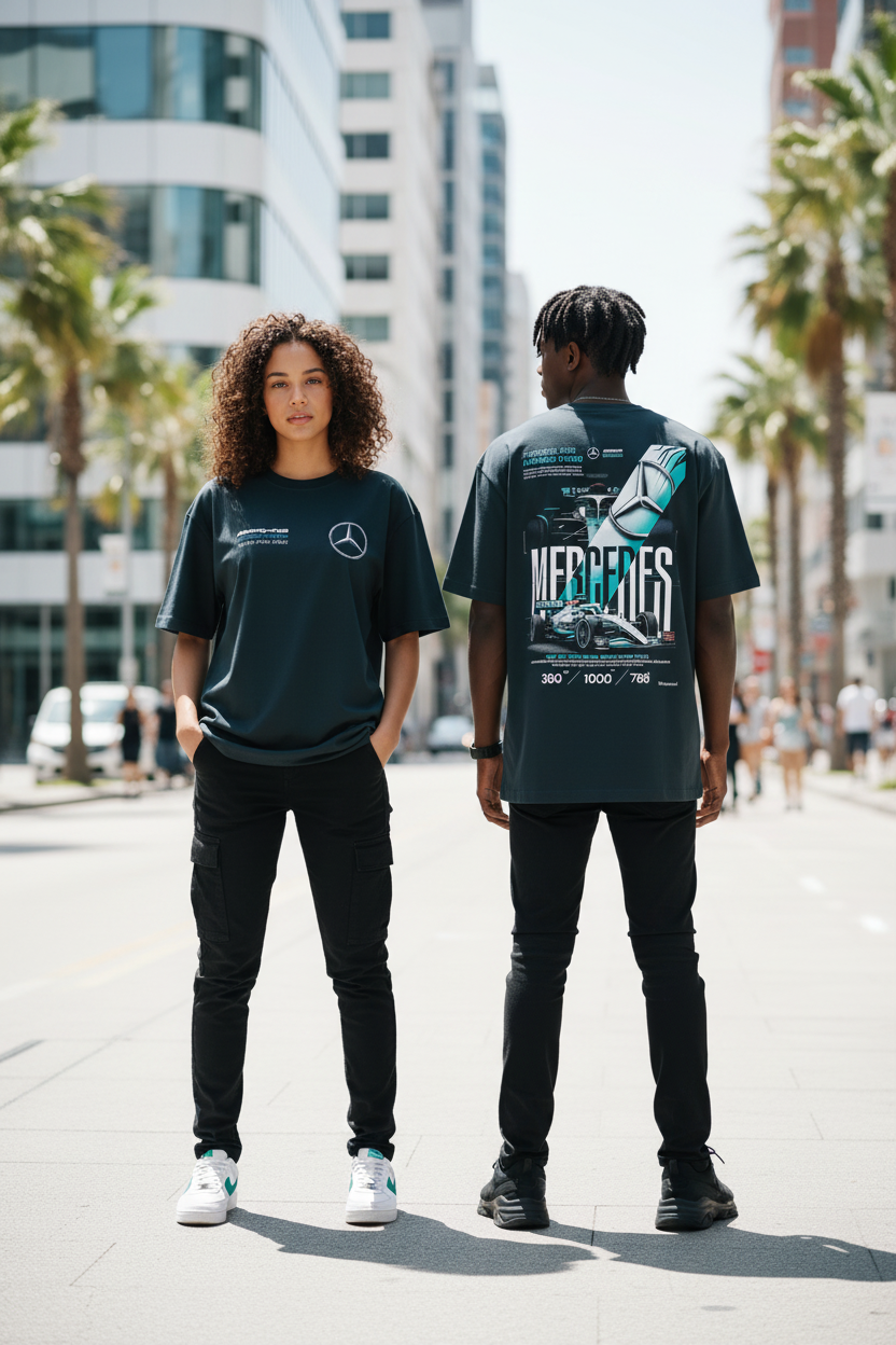 Mercedes F1 Tee – Dark Teal, Daylight